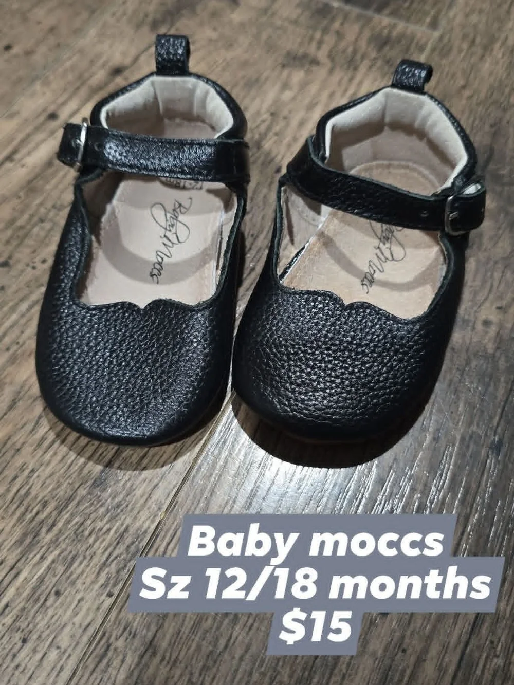 Baby Girl Black Mary Jane Moccasins - Baby MOCCS